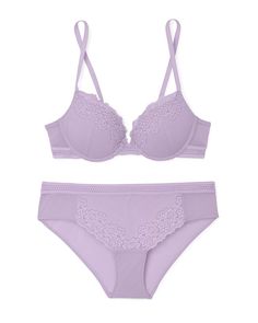 With its delicate lace fabrication and playful novelty trim, the Larina push-up plunge bra in medium purple is sure to become one of your lingerie favorites. The plunge silhouette is perfect for lower necklines, and the fully adjustable straps ensure a custom fit. (Available in sizes 30A-38D.) Chic Bra, Low Neckline, Adore Me, Medium Purple, Plunge Bra, Bra And Panty Sets, Bras And Panties, New Face, Dark Purple