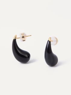 Stay ahead of the fashion curve with these drop shaped enamel earrings in neutral hues. Trendy Teardrop Earrings For Evening, Pierced Teardrop Earrings For Evening, Elegant Teardrop Enamel Jewelry, Modern Black Drop Earrings, Modern Enamel Earrings For Formal Occasions, Modern Formal Enamel Earrings, Modern Black Enamel Drop Earrings, Trending Necklaces, Enamel Earrings