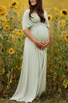 Fashion Casual A-line Maternity Dress Bridesmaid Gown Long Maternity Dress, Maternity Long Dress, Pregnancy Photography, Growing Belly, Waist Stretches, Photography Beach, Dress Bridesmaid, Baby Shower Party, Bridesmaid Gown