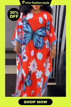 Casual Butterfly Print Patchwork O Neck Long Dress Plus Size Dresses Long Patchwork Party Dress, Orange Patchwork Maxi Dress, Red Long Patchwork Dresses, Casual Patchwork Maxi Dress For Party, Orange Spliced Dresses For Spring, Summer Patchwork Maxi Dress, Casual Patchwork Dress For Beach Season, Long Sleeve Patchwork Maxi Dress For Vacation, Red Patchwork Maxi Dress For Spring