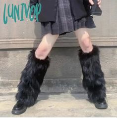 Lunivop Kawaii Bow Knot Leg Warmers Thickened Imitation Rabbit Fur Women Leggings Boots Cover Leg Warms, Accessories Japanese, Leg Socks, Japanese Y2k, Bow Legged, Leggings Boots, Y2k Harajuku, Boots Socks, Women Leggings