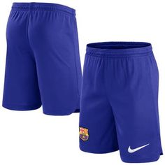 These Stadium Home Replica Shorts by Nike are perfect for training or game day. Distinct Barcelona graphics make your fandom easily noticeable. Plus, Nike Dry fabrics evaporate sweat for a fresh feel, while Move to Zero properties promote sustainability. Material: 100% Polyester Fiber Inseam for size M measures approx. 8" Officially licensed Imported Elastic waistband Machine wash Brand: Nike Embroidered fabric applique Nike Dry fabrics move sweat from your skin for quicker evaporationhelping yo Casual Shorts For Team Events During Sports Season, Casual Athletic Shorts For Team Events, Casual Team-colored Shorts For Team Events, Casual Shorts For Team Events And Sports Season, Casual Athletic Shorts With Team Logo For Sports Events, Sporty Team-colored Shorts With Team Logo, Team-colored Athletic Shorts For Team Events, Athletic Shorts With Team Name For Sports Events, Sports Team Logo Shorts