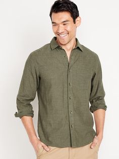 Classic Fit Everyday Linen-Blend Shirt | Old Navy Outfit Links, Brand Values, Clothes Summer, Blue Check, Summer Clothes, Collar Shirts, Summer 2024, Toddler Boys, Chest Pocket