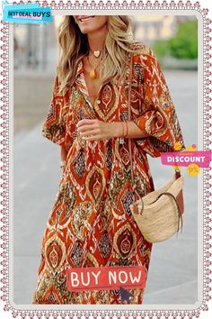 So 70's Multi Print Drape Maxi Dress Retro V-neck Maxi Dress For Vacation, Casual Dresses With Retro Print For Vacation, Casual Retro Print Dress For Vacation, Casual Dress With Retro Print For Vacation, Casual Beach Dress With Retro Print, Retro Printed Dress For Day Out, Vintage Knee-length Midi Dress For Vacation, Summer Long Sleeve Dress With Retro Print, Long Sleeve Dress With Retro Print For Summer