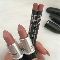 Lipstick colors are "pretty natural" and "blankety" Mac Blankety Lipstick, Mac Blankety, Mac Lipsticks, Lipstick Kit, Natural Lipstick, Mac Makeup, Mac Lipstick, Make Up Nails