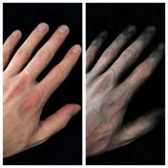 Halloween dead hand make-up before and after. Made by Michel Habers Zombie Hand Makeup, Black Zombie Makeup, Wound Makeup, Zombie Halloween Makeup, Zombie Hands, The Hedgehog Sonic, Paint Pictures, Dead Makeup, Dead Hand