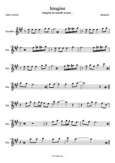 sheet music with the words imagine on it