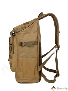 BirdinBag - Outdoor Mountaineering Backpack with Buckle Decoration, Versatile Travel Shoulder Bag Large Capacity Beige Bags For Outdoor, Large Capacity Beige Bag For Outdoor, Khaki Shoulder Bag For Outdoor Activities, Beige Outdoor Bag With Large Capacity, Beige Large Capacity Bag For Outdoor, Beige Portable Bag For Outdoor, Outdoor Khaki Bag With Adjustable Strap, Outdoor Khaki Bags With Adjustable Strap, Khaki Outdoor Bag With Adjustable Strap