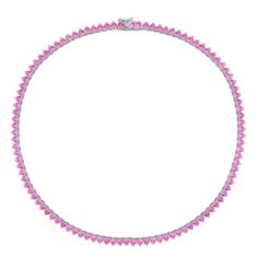 Offset your most flattering casual looks with this Created Pink Sapphire Tennis Necklace. Crafted in lustrous sterling silver it features 104 heart-cut created pink sapphire gemstones (4 x 4mm) studded in a tennis style. Polished to a brilliant shine, this necklace measures 18-inch in length and secures with tongue and groove clasps. Give yourself a glamorous look with this trendsetting tennis necklace. | Belk & Co Lab Created Created Pink Sapphire Tennis Necklace in Sterling Silver, White Pink Heart Cut Diamond Jewelry, Pink Heart Cut Jewelry With Prong Setting, Pink Heart Cut Sparkling Stones Jewelry, Pink Heart-shaped Diamond Cut Jewelry, Pink Heart-shaped Jewelry With Sparkling Stones, Pink Heart Cut Gemstone Necklace, Pink Diamond Cut Fine Jewelry Necklace, Pink Sparkling Stones Necklace For Anniversary, Pink Cubic Zirconia Necklace With Prong Setting