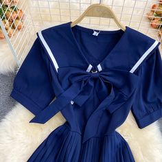 Blue A line short dress fashion dress Material: blended Color: blue Size(cm): M, L M length 77 bust 88 waist 74 L length 78 bust 92 waist 78 A Line Short Dress, Short Dress Styles, A Line Shorts, Dress Material, Dress Fashion, Dress Materials, Short Dress, Bell Sleeves, Bell Sleeve Top