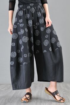 #linen #embroidery #wideleg #trousers Black Embroidered Wide-leg Bottoms, Black Embroidered Cotton Bottoms, Black Embroidered Wide Leg Bottoms, Black Wide Leg Embroidered Bottoms, Spring Embroidered Ankle-length Bottoms, Spring Embroidered Loose Fit Pants, Embroidered Wide Leg Trousers For Spring, Spring Embroidered Wide Leg Bottoms, Embroidered Wide Leg Bottoms For Spring