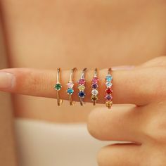 Dainty Birthstone Ring, Round Diamond Ring, Family Birthstone Ring, Colorful Gemstone, Ring for Mother Grandma, Birthday Gift, Gift for Mom . . . . . . . . . . . . . . . . . . . . . . . . . . . . . . . . .  * Product Description ♡ :  Introducing our exquisite Dainty Birthstone Ring, a stunning and sentimental piece of jewelry that celebrates family, love, and cherished memories. This ring is the perfect choice for those seeking a meaningful and personalized gift for mothers, grandmothers, or any Dainty Gemstone Rings For Birthday, Multicolor Open Ring Crystal Ring Gift, Multicolor Open Crystal Ring As Gift, Dainty Birthstone Ring For Birthday, Crystal Ring With Stones As Gift, Birthday Birthstone Ring With Gemstone, Crystal Ring With Stones For Gift, Round Gemstone Birthstone Ring For Birthday, Round Birthstone Ring With Gemstone For Birthday