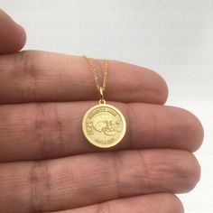 ● Material of pendant: Solid gold 14k ( REAL GOLD ) ● Metal Stamp: 14k ● The pendant is available in 3 sizes: 14,0 mm / 0,55 inches ( Diameter ) 16,5 mm / 0,65 inches ( Diameter ) 19,1 mm / 0,75 inches ( Diameter ) ( In the photos the size of the pendant is 14mm / 0.55 inches Diameter ) ● Material of chain: Solid gold 14k ( REAL GOLD ) ● Chain Options: **Chain No.1  :  thickness 0,7mm  **Chain No.2 :  thickness 1,3mm ● Chain Length: - 40 cm / 15,75 inches ( Length ) - 45 cm / 17,72 inches ( Leng Commemorative Medallion Amulet Jewelry, Commemorative Pendant Locket Jewelry, Spiritual Brass Jewelry For Commemoration, Symbolic Charms Necklaces For Commemoration, Spiritual 14k Gold Coin Jewelry, Symbolic Charms Necklace For Commemoration, Collectible Rose Gold Necklaces, Rose Gold Collectible Necklaces, Commemorative Amulet Necklaces With Round Shape