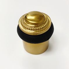 Beaded Solid Brass  Door Stopper for  Wall and Floor - Purdy Hardware - Beaded Edge, Solid Doors, Door Stops, Brass Door, Door Stopper, The Hollow, Knobs And Handles, Wire Mesh, Wood Screws