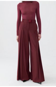 Nocturne Pleated High-Waisted Pants | Nordstrom Modest Capsule Wardrobe, Fancy Office, Wide Leg Linen Trousers, Wardrobe Planning, Dryer Machine, Pleated Pants, Linen Trousers, Furniture Designs, Wide Legs