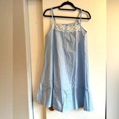 New Light Blue Cotton Nightgown Adjustable Straps Cotton Nightgown, Night Gown, Women's Intimates, Cosplay Costumes, Adjustable Straps, Pajamas, Color Blue, Light Blue, Women Shopping