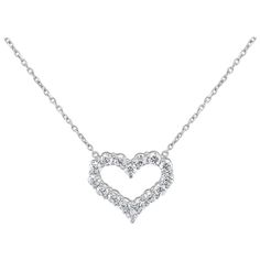 Diamond Heart Pendant Necklace, Heart Pendant Diamond, Diamond Heart, Heart Pendant Necklace, White Diamonds, Silver Jewellery, Diamond White, Heart Pendant, Jewelry Necklace Pendant