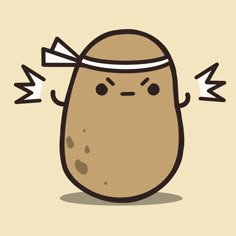 a cartoon potato with a bandage on its head