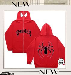 Unisex Fashion Dark Gothic Spider Print Long Sleeve Hooded Sweatshirt Red Letter Print Hoodie, Hip Hop Hooded Winter Sweater, Trendy Hooded Tops With Graphic Print, Trendy Hooded Top With Graphic Print, Trendy Hooded Top With Letter Print, Red Hooded Tops With Letter Print, Red Hooded Top With Letter Print, Trendy Letter Print Hoodie Outerwear, Hip Hop Hooded Tops For Fall