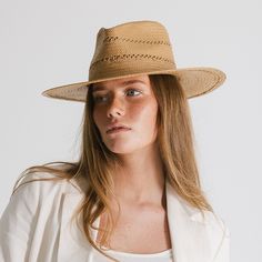 A modern approach to a classic fedora style, featuring delicate venting details + made of fine paper straw, intricately woven for an elevated yet effortless look. Elegant Wide Brim Toquilla Straw Fedora, Elegant Natural Panama Hat In Fedora Style, Elegant Natural Panama Fedora Hat, Summer Fedora With Short Brim For Everyday, Elegant Fedora With Curved Brim For Vacation, Chic Short Brim Panama Hat In Toquilla Straw, Chic Panama Hat With Short Brim In Toquilla Straw, Chic Toquilla Straw Panama Hat With Short Brim, Elegant Toquilla Straw Fedora For Spring