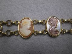 "Such an exquisite cameo bracelet! This one is rather rare, 6 beautiful genuine hand carved cameos are the focal point of this stunning piece. It is vintage 50's/60's Van Dell, new old stock, in excellent vintage condition. Well made in 12kt. gold filled to last for many years to come! It is 7 1/4\" long and 3/4\" wide. A double locking alligator clasp for security. Six different genuine shell cameos interlocking with polished gold, just gorgeous. Of course it is hallmarked Van Dell, and 12kgf." Cameo Bracelet, Silver Emerald Ring, Vintage Cameo, Blowout Sale, Palm Beach Fl, Bracelet Vintage, West Palm Beach, Emerald Ring, Signet Ring