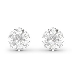 Silver Earrings Online, Elegant Flowers, Flower Earrings Studs, Flower Studs, Girls Earrings, Online Earrings, Flower Fashion, Earrings Silver, Sterling Earrings