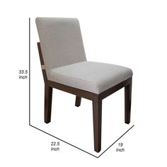 a chair with measurements for the seat and back