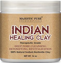 Majestic Pure Indian Healing Clay Powder, 16 Oz Majestic ... Natural Deodorant Recipe, Homemade Deodorant Recipe, Deodorant Recipes, Indian Healing Clay, Mask For Oily Skin, All Natural Deodorant, Homemade Deodorant, Healing Clay, Pore Cleansing