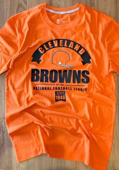 Nike Cleveland Browns Orange Historic Tri-Blend Short Sleeve Fashion T Shirt - 17321576 Sports Fan T-shirt With Screen Print And Crew Neck, Retro Sports T-shirt With Graphic Print, Sporty Crew Neck T-shirt With Graphic Print, Sporty Crew Neck T-shirt With Letter Print, Sports Fan T-shirt With Letter Print And Crew Neck, Orange Short Sleeve T-shirt For Game Day, Orange Cotton T-shirt For Game Day, Football Season Logo Print Crew Neck T-shirt, Collegiate Crew Neck T-shirt With Graphic Print