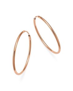 14k Rose Gold Hoop Jewelry, Classic Rose Gold Huggie Hoop Earrings, Modern Rose Gold Tarnish Resistant Hoop Earrings, Fine Jewelry Rose Gold Hoop Earrings For Anniversary, Rose Gold Hoop Earrings For Anniversary, Modern Rose Gold Tarnish-resistant Hoop Earrings, Classic Rose Gold Hoop Earrings, Everyday Fine Jewelry Rose Gold Hoop Earrings, Rose Gold Hoop Earrings For Formal Occasions