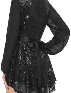 Women's Black Dress Sequin Dress Party Dress Mini Dress Black White Long Sleeve Pure Color Sequins Spring Fall Winter V Neck Fashion Winter Dress Wedding Guest Evening Party Evening Party, Womens Black Dress, Pure Color, Sequin Dress, Special Occasion Dresses, Bride Dress, Occasion Dresses, Mother Of The Bride, Wedding Guest Dress