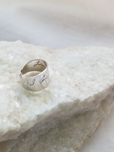 Handwriting Ring, Handwritten Ring, Engraved Silver Ring, Handwriting Necklace Custom, Signature Ring, Handwriting Necklace, Signature Rings, Name Ring, Name Rings