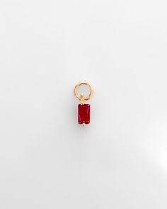 Rectangle CZ Charm / Gold-Filled - Midori Jewelry Co. Trendy Pendant Jewelry With Removable Charms, Trendy Charms Earrings As Gift, Trendy Charms Earrings For Gift, Elegant Red Jewelry With Dangling Charms, Trendy Jewelry With Removable Dangle Charms, Red Pendant Jewelry For Everyday, Mix Match Earrings, Ear Stack, Bracelet Collection