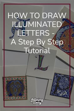 Illuminated letters Letter Art Drawing Design Alphabet Fonts, How To Draw Letters, Calligraphy Ideas Design Art, Ornate Lettering, Lettering Illustration, Illuminated Script