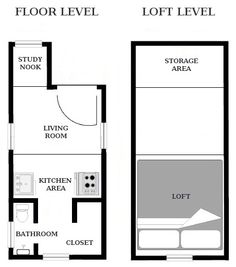 the floor plan for an apartment with two separate rooms and one bedroom on each side