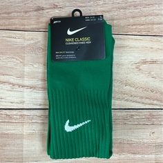 Nike Classic Cushioned Knee High Soccer Socks - Large (Men 8-12) (Women 10-13) Green Nike Non-slip Casual Socks, Nike Casual Non-slip Socks, Casual Non-slip Nike Socks, Green Casual Knee-high Socks For Stocking Stuffer, Fitted Green Casual Socks, Casual Fitted Green Socks, Nike Sports Socks In Cotton, Green Knee-high Socks For Stocking Stuffers, Green Fitted Casual Knee-high Socks