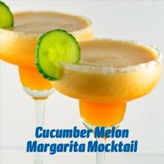 Cucumber Melon Margarita Mocktail by Haylie Pomroy Melon Margarita, Summer Mocktails, Summer Juice, Healthy Donuts