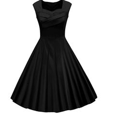 Material Cotton Retro Black Fit And Flare Dress, Vintage Black A-line Mini Dress, Classic Black Dress For Night Out, Retro Black Cocktail Dress, Black Retro Party Dress, Retro Black Party Dress, Classic Sleeveless Dress For Spring Party, Classic Black Midi Dress For Party, Retro Black Midi Evening Dress