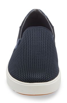 Breezy mesh construction means cool comfort in a laid-back slip-on with a Drop-In Heel for easy wear. Style Name:Olukai Laeahi Slip-On (Men). Style Number: 5975901. Navy Slip-on Sneakers With Cushioned Footbed, Navy Textured Sole Slip-on Sneakers, Navy Slip-on Sneakers With Textured Sole, Navy Slip-on Sneakers With Ortholite Insole, Navy Comfortable Synthetic Sneakers, Navy Slip-on Sneakers With Rubber Sole, Comfortable Navy Synthetic Sneakers, Casual Slip-on Sneakers With Breathable Mesh, Navy Slip-on Comfortable Sneakers