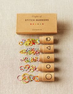 Flight of Stitch Markers in Tools - notions | String Theory Yarn Co Crochet Stitch Markers, Crochet Box, Notions Bag, Crochet Tools, Types Of Stitches, Knitting Tools, Custom Crochet, Stitch Marker, Crochet Embroidery