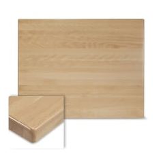 a wooden cutting board next to a piece of wood on a white background with clippings