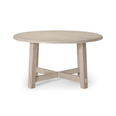 a round wooden table with two legs and an oval top, on a white background