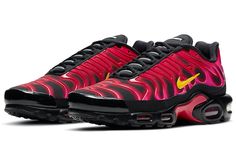 The Nike Supreme x Air Max Plus TN 'University Red' is the perfect choice for anyone looking for a fashionable and functional sneaker. This sneaker features a mesh upper overlaid with gradient red and pink TPU fingers that spell out ‘Supreme’ on the side panels, as well as a yellow mini-Swoosh and OG Tuned Air trademark. The black foam midsole is enhanced with visible Max Air units and a TPU shank in a dark crimson hue. Red Low-top Athleisure Sneakers, Red Low-top Sneakers Athleisure Style, Red Low-top Sneakers For Athleisure, Red Athleisure Sneakers For Streetwear, Red Athleisure Sneakers With Air Cushioning, Red Running Shoes For Streetwear In Athleisure Style, Red Athleisure Running Shoes For Streetwear, Red Dynamic Mesh Sneakers, Dynamic Red Mesh Sneakers