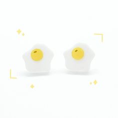 Egg Studs | Gudetama Studs - Pop Pastel Egg Earrings, Anime Earrings, Witch Earrings, Goth Earrings, Kawaii Earrings, Aesthetic Gift, Food Earrings, Goth Jewelry, Goth Aesthetic