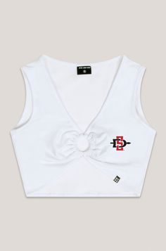 The Ring It Top! This fully lined crop top features a plunging neckline with a ring centerpiece. SIZING AND DETAILS Sizing: XS-XXL 95% Cotton, 5% Spandex Embroidered logo application P.S. We’d love to see you repping this style! Make sure to tag us (@hypeandvice) to be featured :) Tailgate Clothes, University Rings, Troy University, East Carolina University, University Of Richmond, Logo Application, University Of South Carolina, University Of Arkansas, University Of Oklahoma