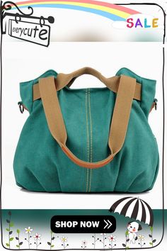 Vintage Canvas Tote Handbag Crossbody Bag Green Canvas Bag For On-the-go, Casual Hobo Pouch Bag With Top Handle, Casual Hobo Bag With Top Carry Handle, Casual Satchel Hobo Bag With Top Carry Handle, Casual Green Crossbody Hobo Bag, Green Crossbody Bag With Pockets, Green Canvas Bag With Top Carry Handle For On-the-go, Green Large Capacity Crossbody Canvas Bag, Green Double Handle Bag With Pockets