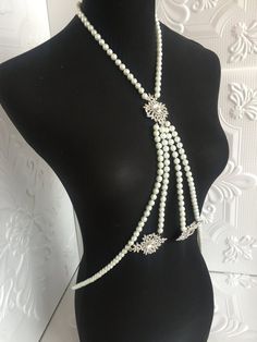 Bridal shoulder necklace~Pearls shoulder necklace~Crystal wedding shoulder necklace~ Crystal Backdrop Necklace With Clavicle Chain For Wedding, Crystal Clavicle Chain Backdrop Necklace For Wedding, Rhinestone Shoulder Necklace, Shoulder Necklace Crystal, Pearl Shoulder Necklace, Shoulder Necklace Gothic, Bridal Crown Crystal, Bridal Backdrop, Bridal Backdrops