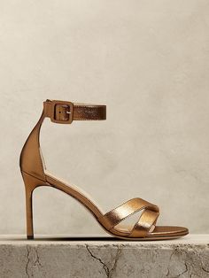 Terrazzo Leather High-Heel Sandal | Banana Republic Leather High Heels, Heel Sandal, Leather Silver, Metallic Leather, High Heel Sandals, Italian Leather, High Heel, Ankle Strap, Banana Republic