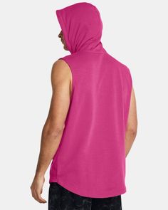 Lightweight French Terry has a smooth outer layer & a warm, soft inner layer|Material wicks sweat & dries really fast|Front kangaroo pocket|Dropped, shaped hem Hooded Sports Vest, Hooded Athleisure Vest For Sports, Athleisure Hooded Sports Vest, Casual Sleeveless Hoodie For Workout, Casual Hooded Tank Top For Sports, Casual Hooded Workout Vest, Moisture-wicking Sleeveless Vest For Outdoor Activities, Outdoor Sleeveless Moisture-wicking Activewear, Sporty Sleeveless Outdoor Tops