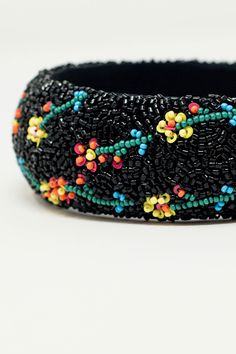 Subcategory: Headband. Style: Romantic. Detail: Embellished details. U. 100% Polyester Tambour Beading, Twist Braid, Twist Braid Hairstyles, Beaded Headband, Black Headband, Bead Embroidery Jewelry, Photography Gifts, Black Accessories, Headband Styles